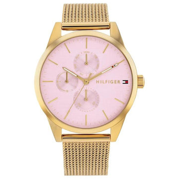 Γυναικείο ρολόι Tommy Hilfiger Tyson 1782769 με χρυσό ατσάλινο μπρασελέ και ροζ καντράν 38mm.